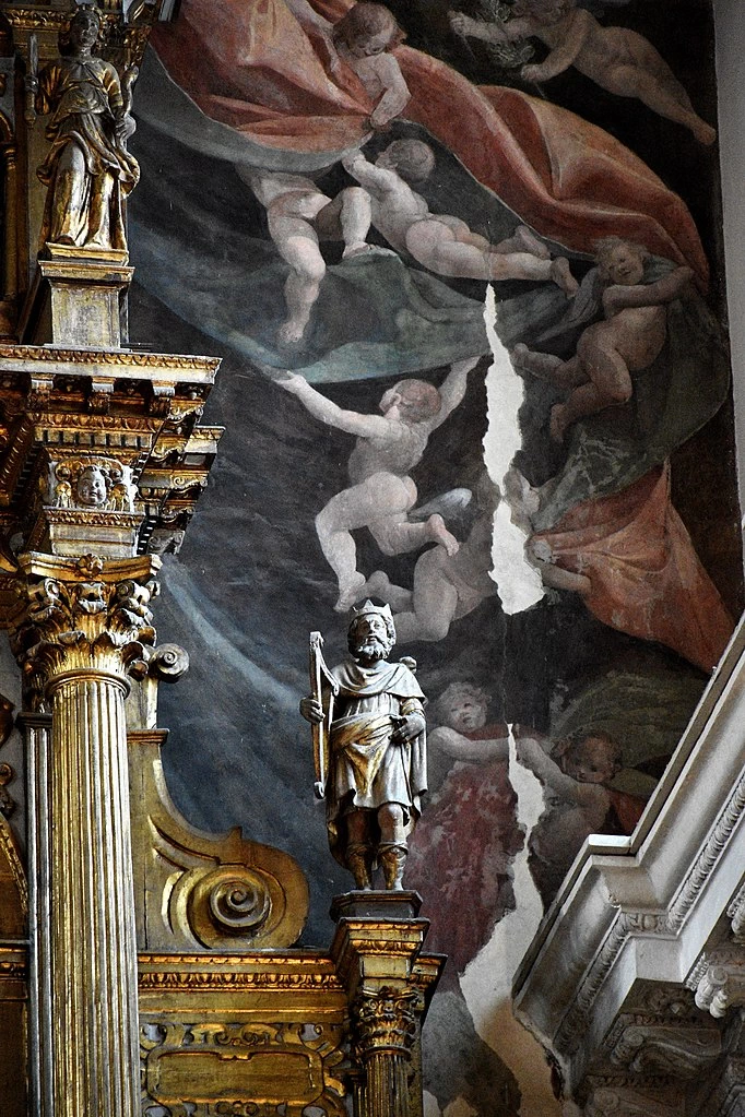 Giovanni Battista Caracciolo - Chiesa di Sant'Anna dei Lombardi, Gloria di angeli, dettaglio destro